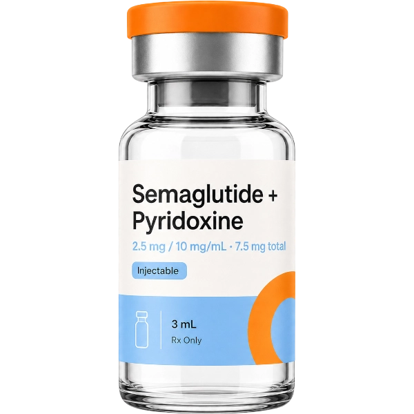 Semaglutide Pyridoxine 2.5mg / 10mg/mL · 7.5mg total Injectable · 3 mL