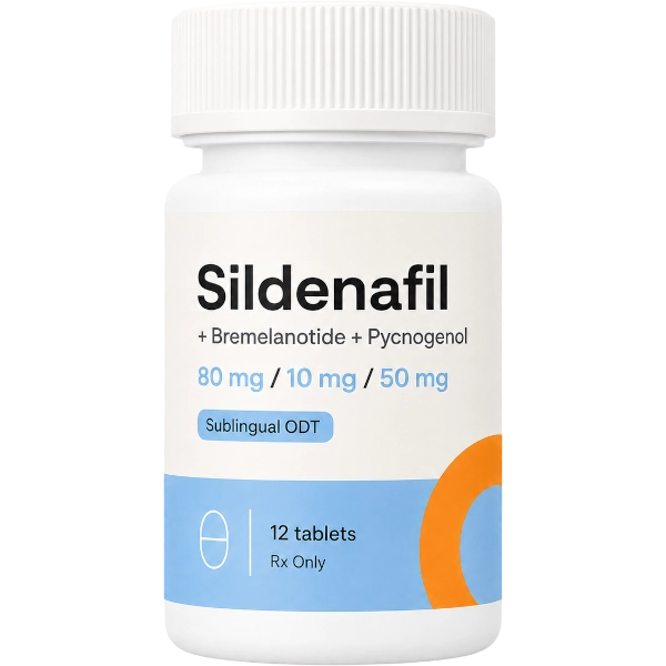 Sildenafil +Bremelanotide + Pycnogenol 80mg / 10mg / 50mg Sublingual ODT · 12 count