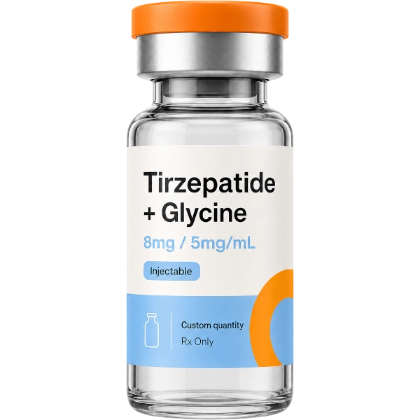 Tirzepatide Glycine 8mg / 5mg/mL Injectable · custom quantity