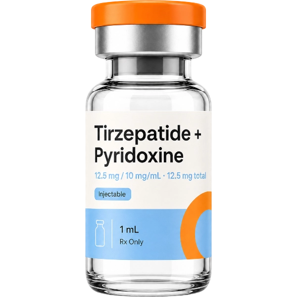 Tirzepatide Pyridoxine 12.5mg / 10mg/mL · 12.5mg total Injectable · 1 mL