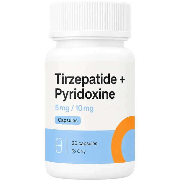 Tirzepatide Pyridoxine 5mg / 10mg Capsules (daily) · 30 count
