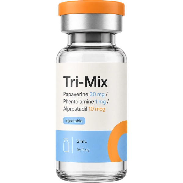Tri-Mix Papaverine + Phentolamine + Alprostadil 30mg / 1mg / 10mcg Injectable · 3 mL