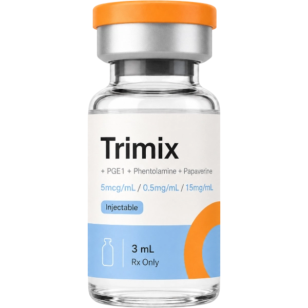 Trimix PGE1 + Phentolamine + Papaverine 5mcg/mL / 0.5mg/mL / 15mg/mL Injectable · 3 mL